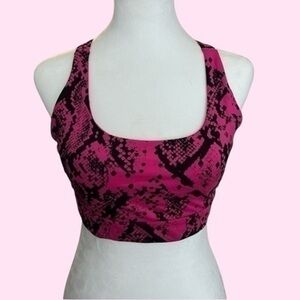 Pink and Black Medium Sports Bra with Padding